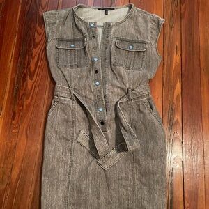 White House Black Market Gray Denim Midi Dress